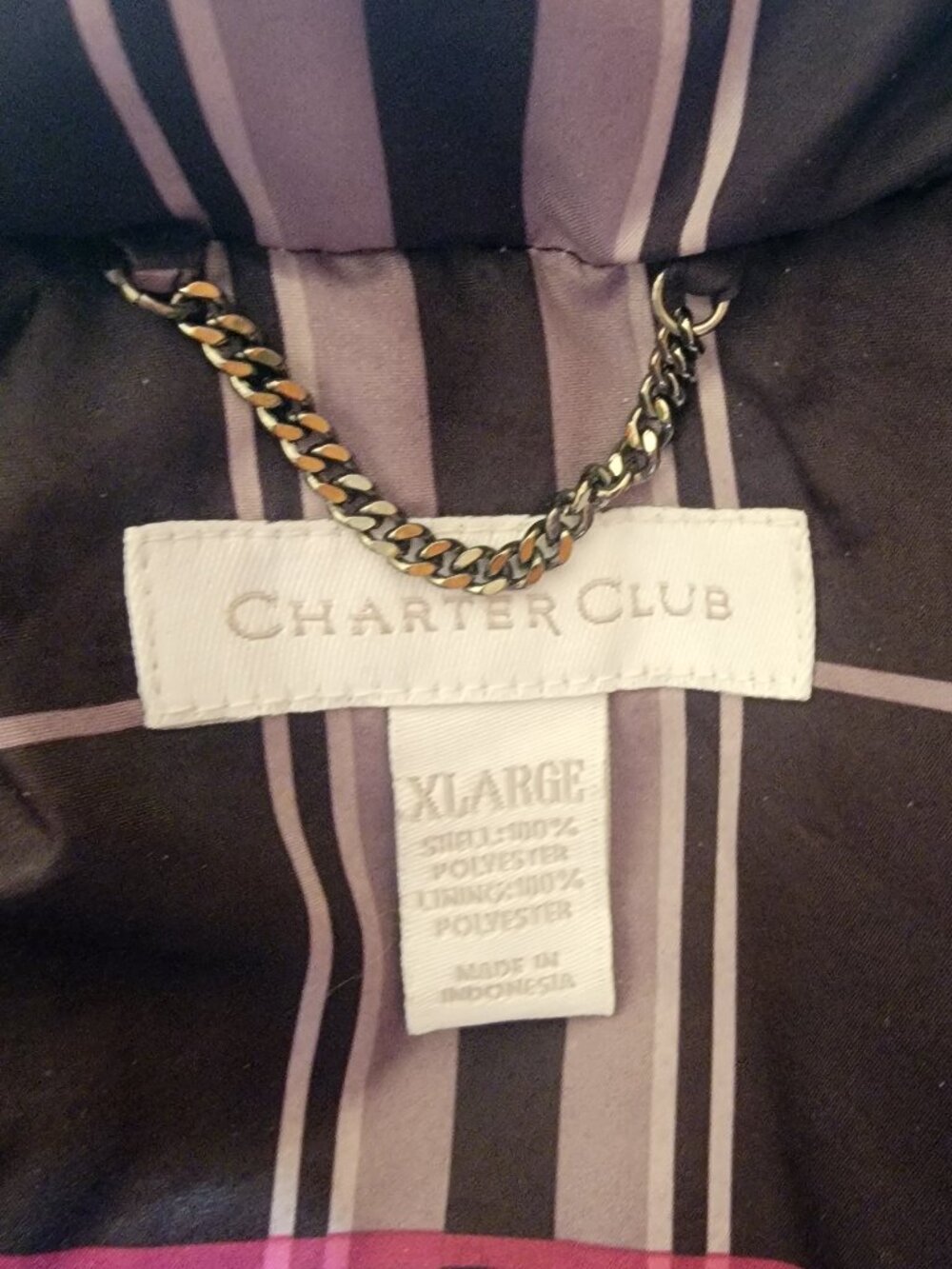 Charter Club Vest Quilted Puffer Full Zip (Sz XL) - Picture 3 of 4